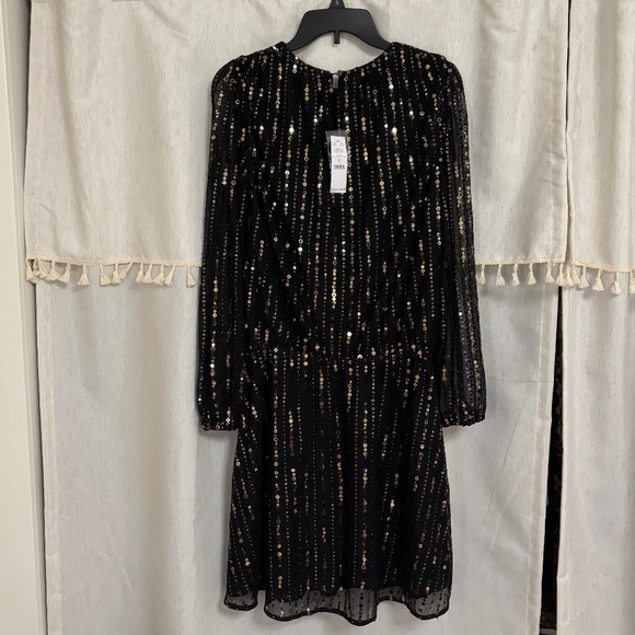 NEW WHITE HOUSE BLACK MARKET blousen sequin long sleeve dress size SMALL - Picture 4 of 5